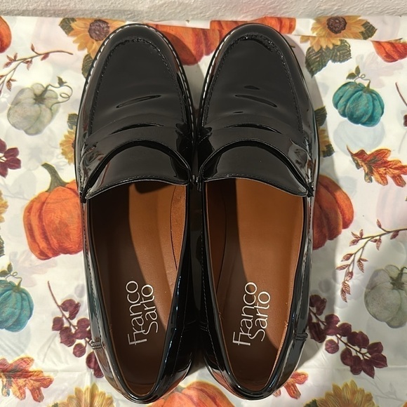 FRANCO SARTO CASSANDRA BLACK PATENT LEATHER LOAFER SZ 8M CAREER EVERYDAY - Picture 8 of 10